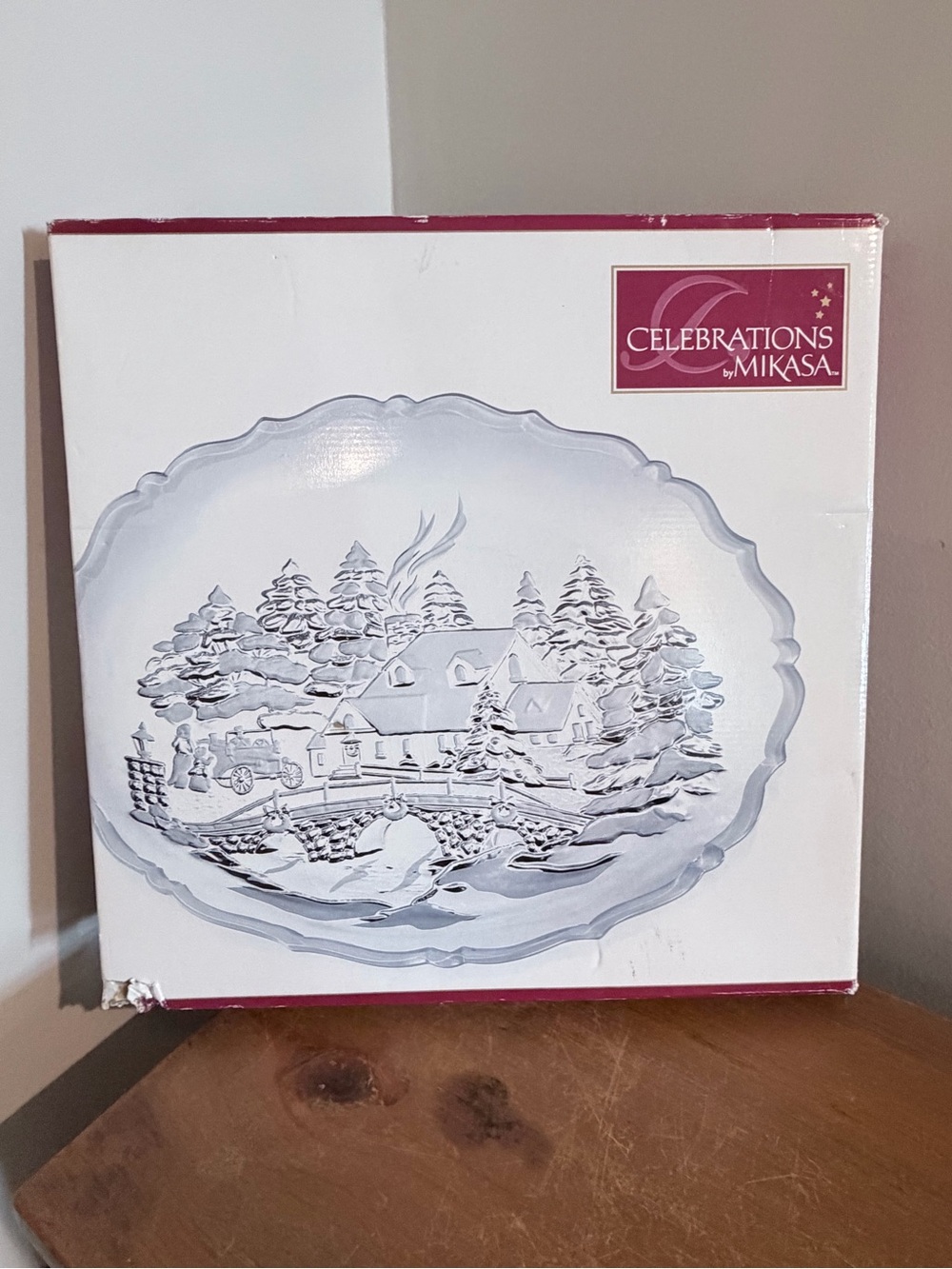 Mikasa Celebrations Pink Label Glass Holiday Platter